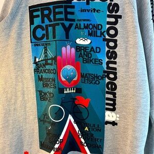 Free City - Supershop Supermät - L/3 Crewneck - Bike Friend - 2011 Invite - RARE